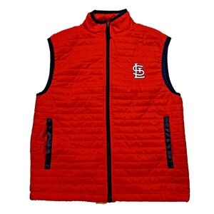 St Louis Cardinals Red Puffer Vest‎ MLB Baseball Gameday Layering Warm